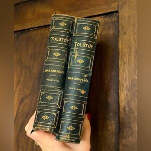 Antique 2 volume War and Peace Tolstoy 1904 books